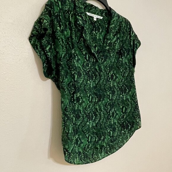 Veronica Beard Merci Python Print Silk Blouse Size 10 EUC - Picture 5 of 10